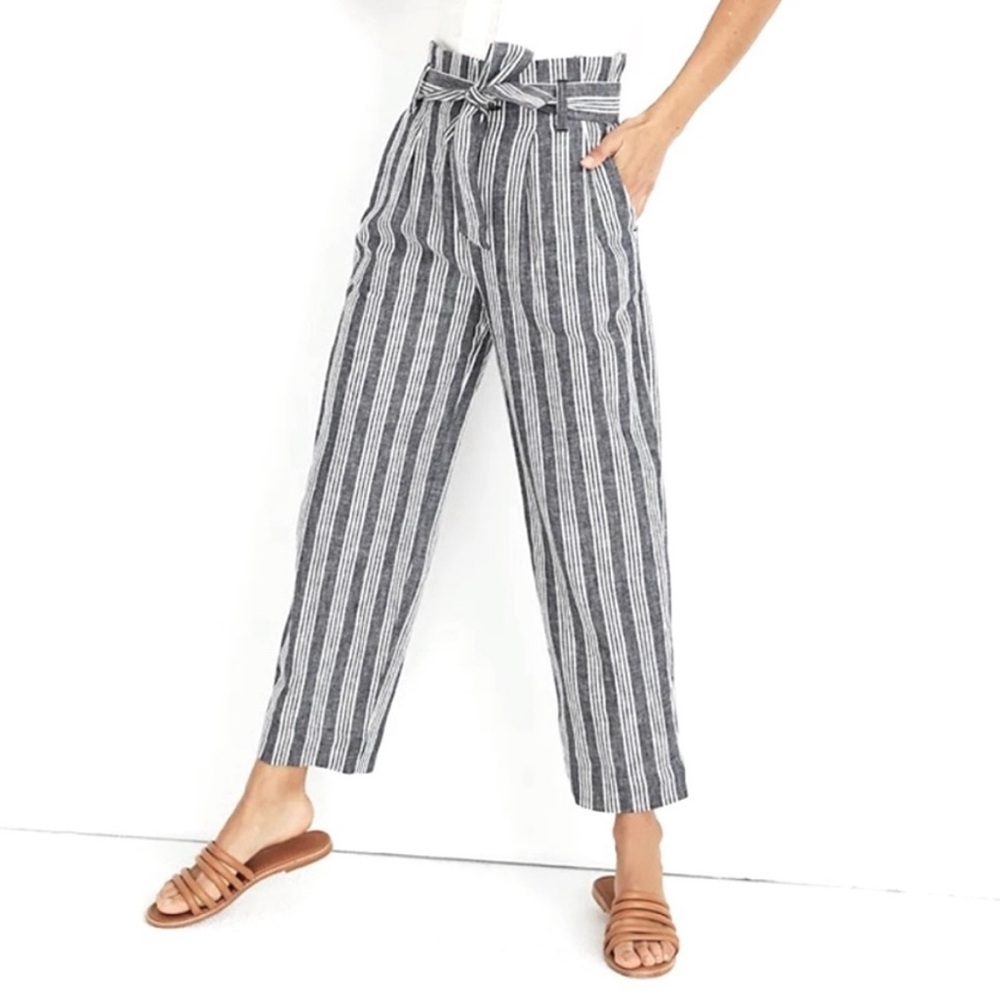 Madewell blue and white stripe relaxed pants